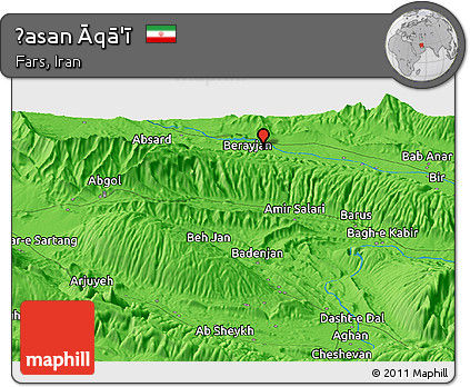 Political Panoramic Map of Ḩasan Āqā'ī