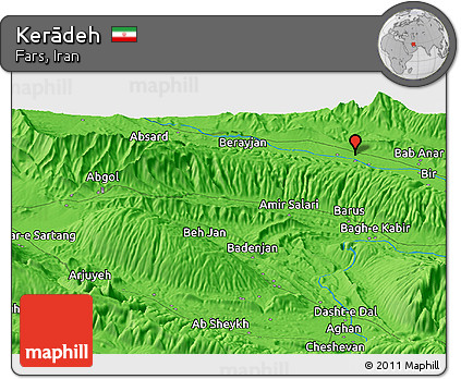 Political Panoramic Map of Kerādeh