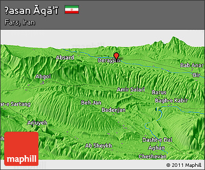 Political Panoramic Map of Ḩasan Āqā'ī