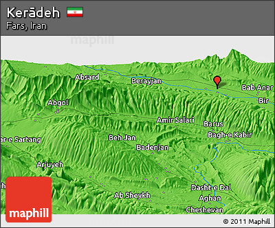 Political Panoramic Map of Kerādeh