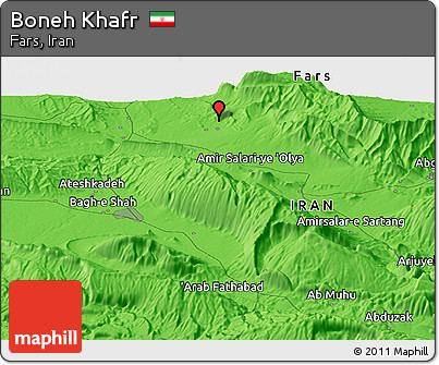 Political Panoramic Map of Boneh Khafr