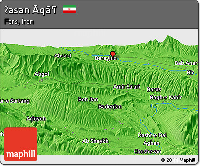 Political Panoramic Map of Ḩasan Āqā'ī