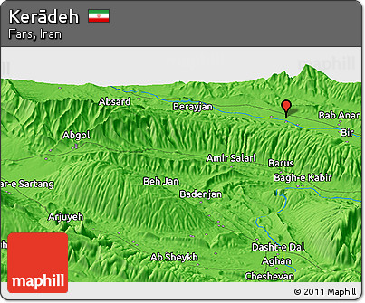 Political Panoramic Map of Kerādeh