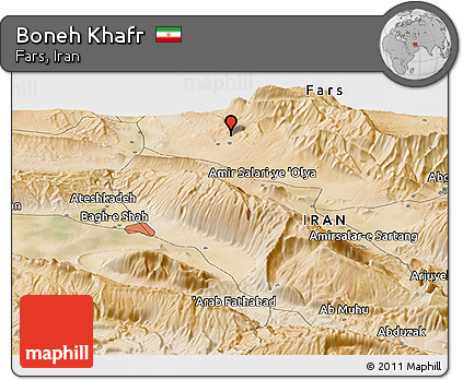Satellite Panoramic Map of Boneh Khafr