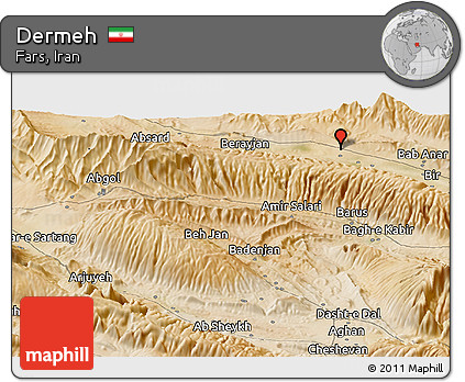 Satellite Panoramic Map of Dermeh