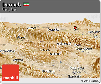 Satellite Panoramic Map of Dermeh