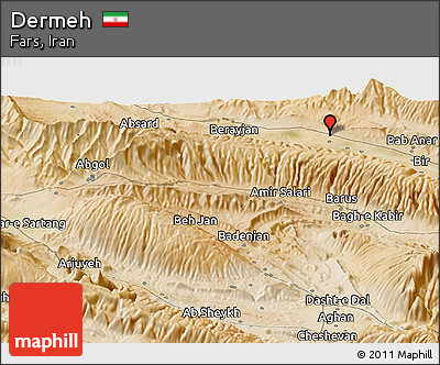 Satellite Panoramic Map of Dermeh