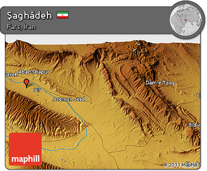 Physical 3D Map of Şaghādeh