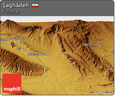 Physical 3D Map of Şaghādeh