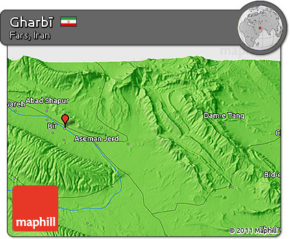 Political 3D Map of Gharbī