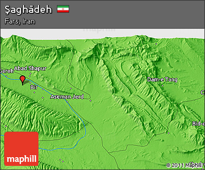 Political 3D Map of Şaghādeh