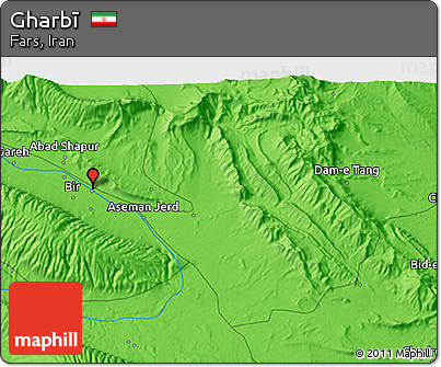 Political 3D Map of Gharbī