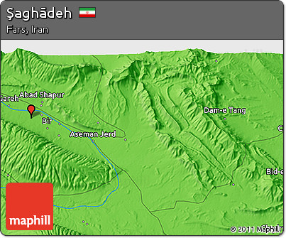 Political 3D Map of Şaghādeh