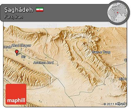 Satellite 3D Map of Şaghādeh