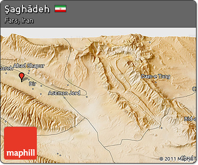 Satellite 3D Map of Şaghādeh