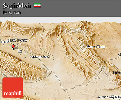 Satellite 3D Map of Şaghādeh