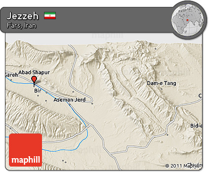 Shaded Relief 3D Map of Jezzeh
