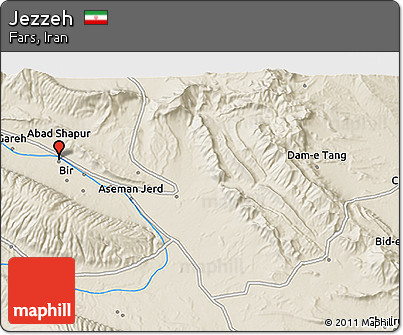 Shaded Relief 3D Map of Jezzeh
