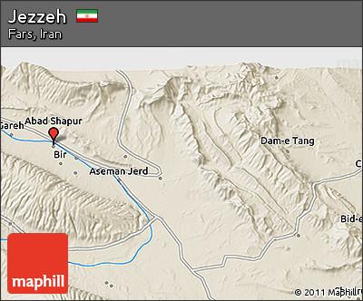 Shaded Relief 3D Map of Jezzeh