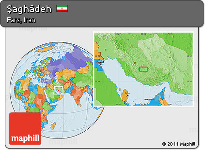 Political Location Map of Şaghādeh