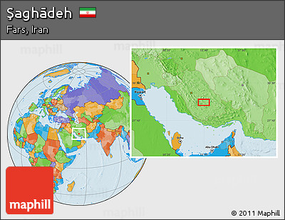 Political Location Map of Şaghādeh