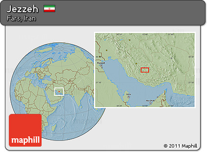 Savanna Style Location Map of Jezzeh, hill shading