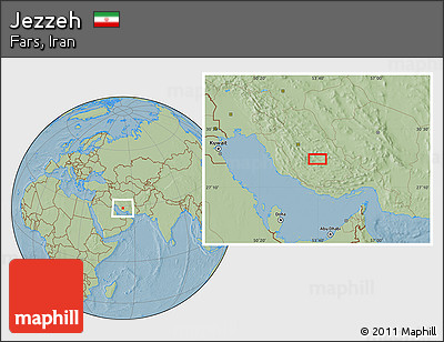 Savanna Style Location Map of Jezzeh, hill shading