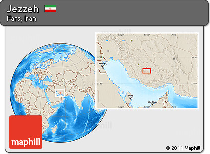 Shaded Relief Location Map of Jezzeh