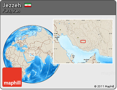 Shaded Relief Location Map of Jezzeh