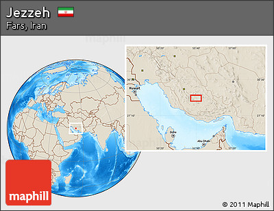Shaded Relief Location Map of Jezzeh