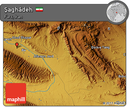 Physical Map of Şaghādeh