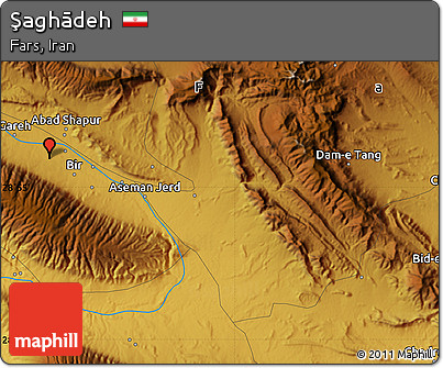 Physical Map of Şaghādeh