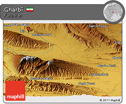 Physical Panoramic Map of Gharbī