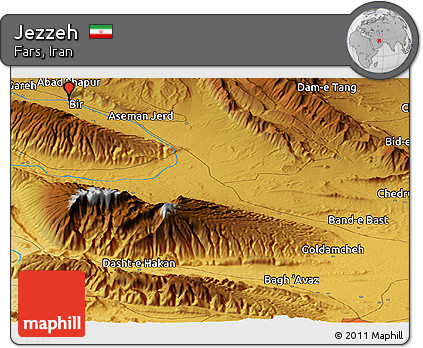 Physical Panoramic Map of Jezzeh