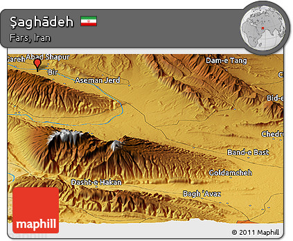 Physical Panoramic Map of Şaghādeh