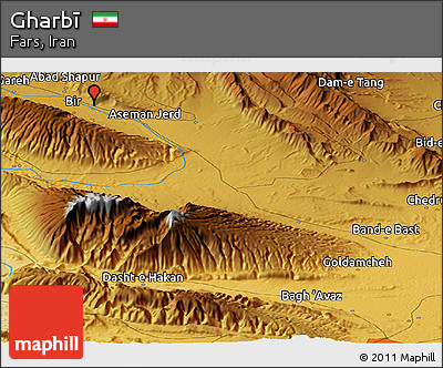 Physical Panoramic Map of Gharbī