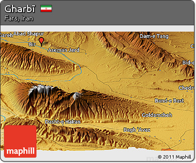 Physical Panoramic Map of Gharbī