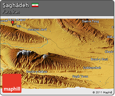 Physical Panoramic Map of Şaghādeh