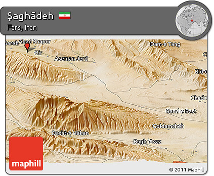 Satellite Panoramic Map of Şaghādeh