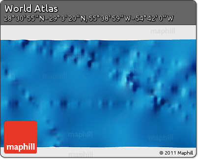 Physical 3D Map of the Area around 28° 47' 8" N, 55° 10' 29" W