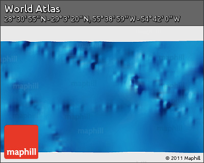 Shaded Relief 3D Map of the Area around 28° 47' 8" N, 55° 10' 29" W