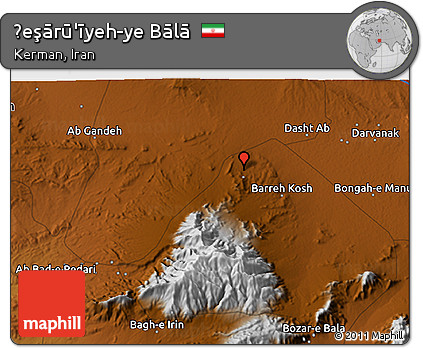 Physical 3D Map of Ḩeşārū'īyeh-ye Bālā