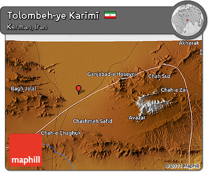 Physical 3D Map of Tolombeh-ye Karīmī
