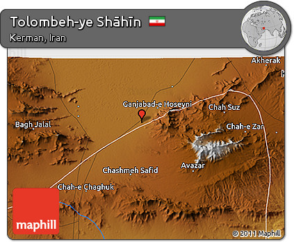Physical 3D Map of Tolombeh-ye Shāhīn