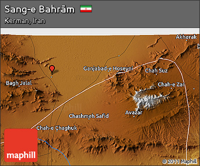 Physical 3D Map of Sang-e Bahrām