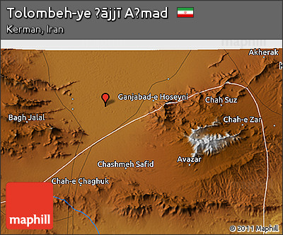 Physical 3D Map of Tolombeh-ye Ḩājjī Aḩmad