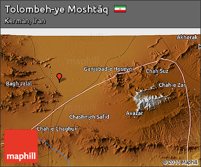 Physical 3D Map of Tolombeh-ye Moshtāq