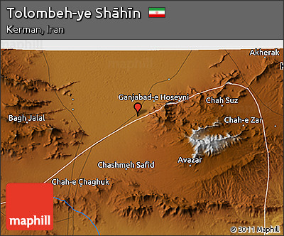Physical 3D Map of Tolombeh-ye Shāhīn