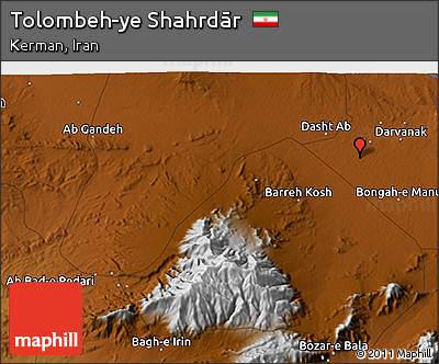 Physical 3D Map of Tolombeh-ye Shahrdār
