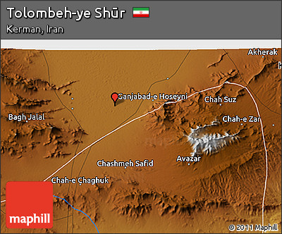Physical 3D Map of Tolombeh-ye Shūr